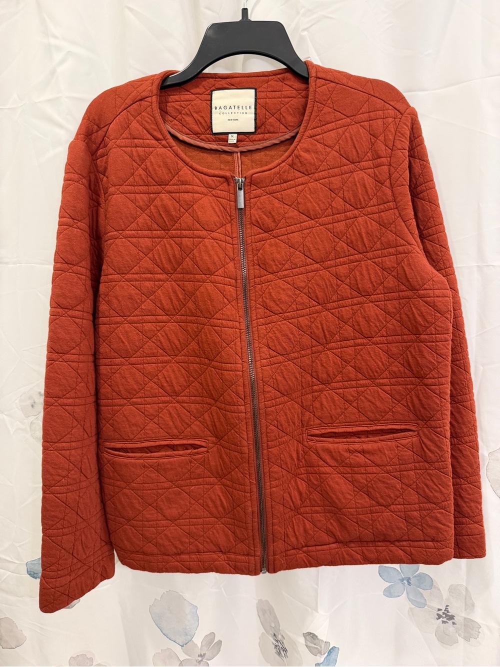 bagatelle Quilted Zip Jacket in Rust